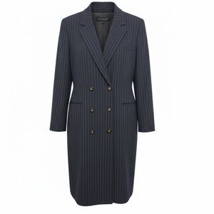 Louis Féraud Navy striped double breasted Pure wool blazer Dress sz 12